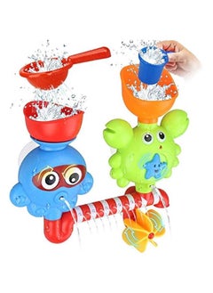 Bath Toys Bathtub Toys for 1 2 3 4 Year Old Kids Toddlers Bath Wall Toy Waterfall Fill Spin and Flow Non Toxic Birthday Gift Ideas Color Box (Multicolor)