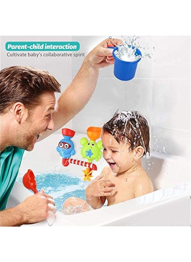 Generic - Bath Toys Bathtub Toys for 1 2 3 4 Year Old Kids Toddlers Bath Wall Toy Waterfall Fill Spin and Flow Non Toxic Birthday Gift Ideas Color Box (Multicolor) - Image 1