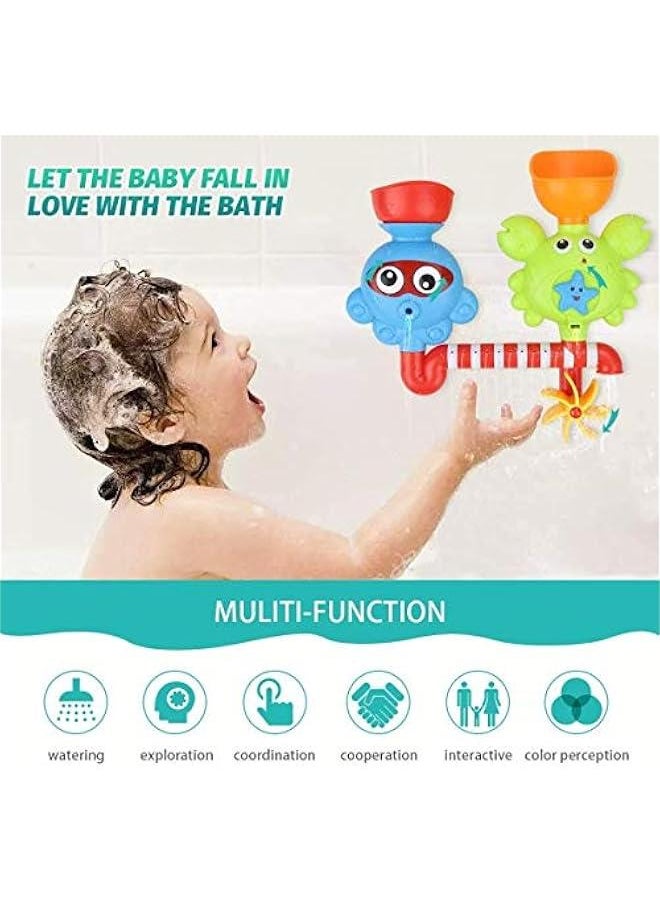 Generic - Bath Toys Bathtub Toys for 1 2 3 4 Year Old Kids Toddlers Bath Wall Toy Waterfall Fill Spin and Flow Non Toxic Birthday Gift Ideas Color Box (Multicolor) - Image 1