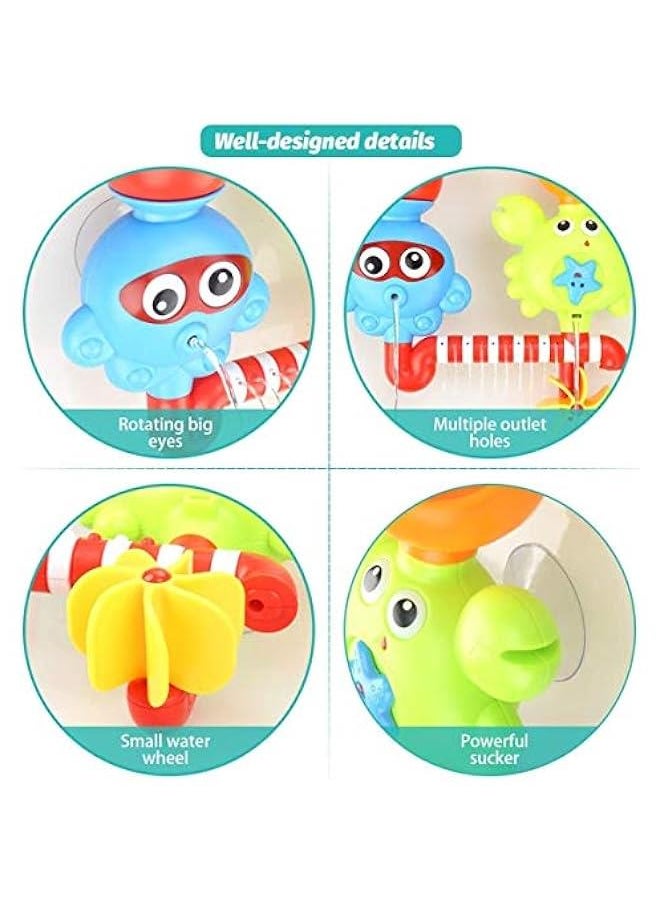 Generic - Bath Toys Bathtub Toys for 1 2 3 4 Year Old Kids Toddlers Bath Wall Toy Waterfall Fill Spin and Flow Non Toxic Birthday Gift Ideas Color Box (Multicolor) - Image 1