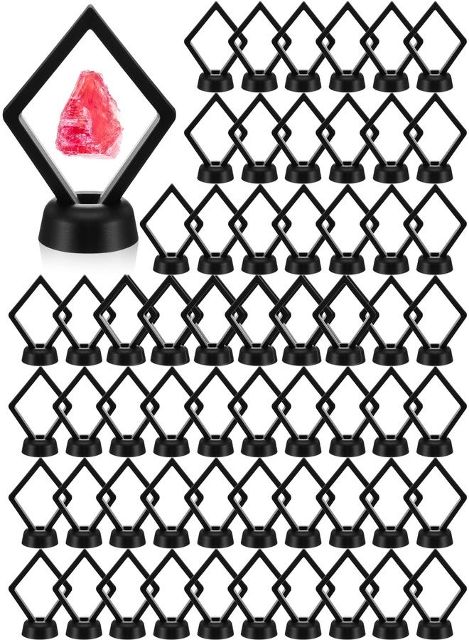 Limbeuuu 60 Pcs 3D Floating Display Case PE Film Jewelry Storage Box Coins Display Frame Holder Stands for Antique Challenge Coins, Medallion Shells Gems Rocks Pins (Black,2.76 Inch) - Image 1