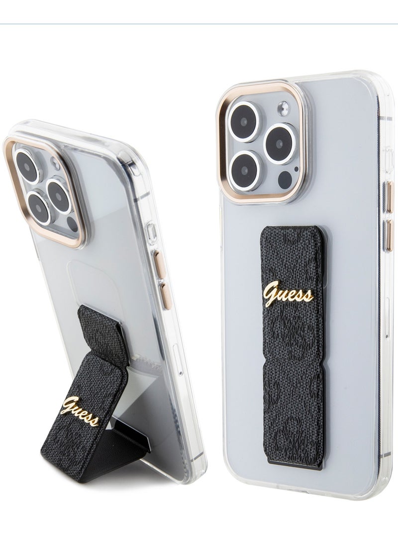 GUESS Grip stand Clear Case with Guess Logo for iPhone 15 Series - Clear - iPhone 15 Pro Max  - Image 4
