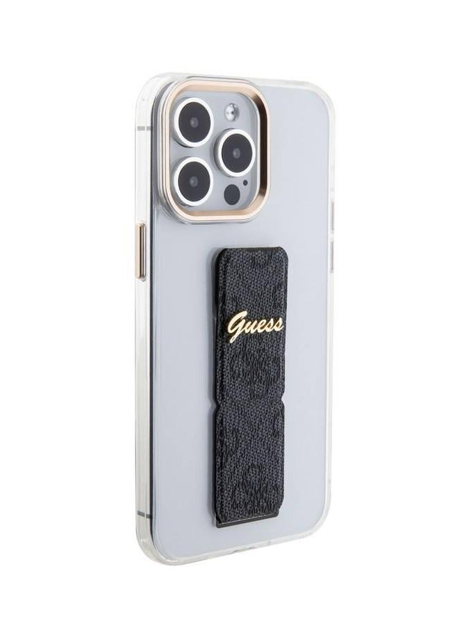 GUESS Grip stand Clear Case with Guess Logo for iPhone 15 Series - Clear - iPhone 15 Pro Max  - Image 1