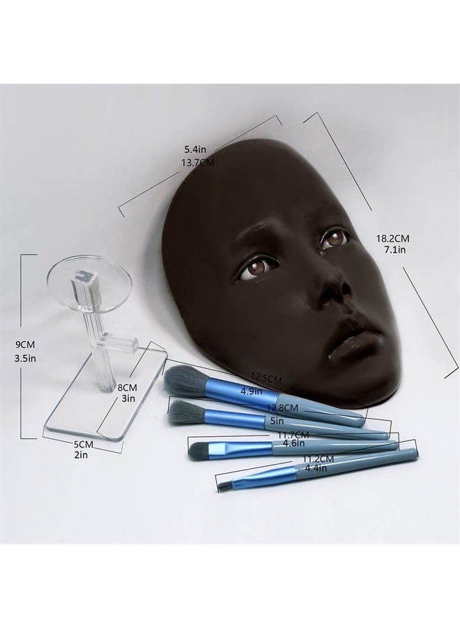 getpuchra 3D Makeup Practice Face Board,Silicone Makeup Mannequin Face, Reusable Beginners to practice eyesmakeup Face Eyes Silicone False Cosmetologist,Makeup Artist Full Face Practice Eyelash Eyeshadow Eyelin - Image 2