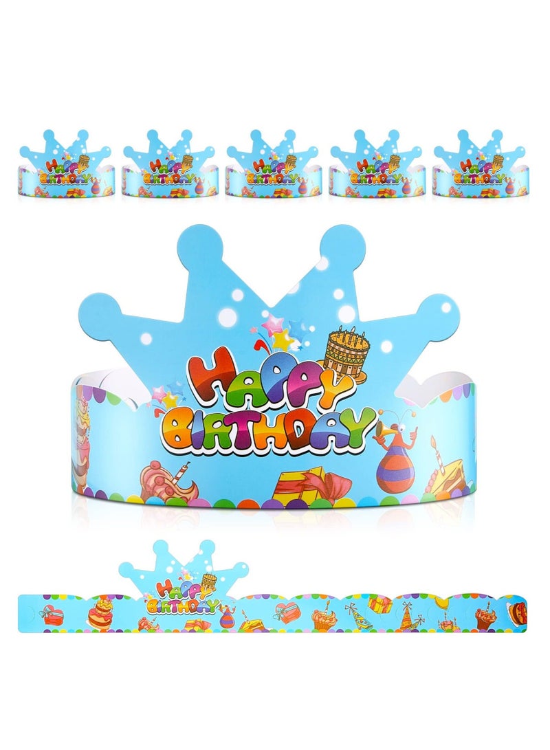 Captaintech 50 Pcs Birthday Crowns for Kids, Paper Party Hats Colorful Birthday Hat Happy Birthday Paper Crowns for Kids Family Classroom School Birthday Party Decor Supplies - Image 1