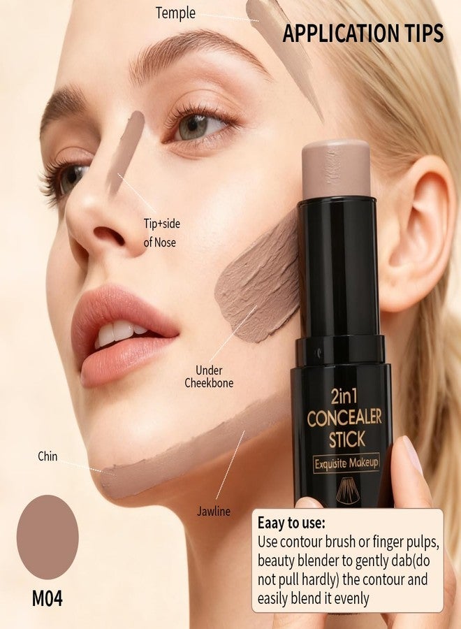 W3W Cream Bronzer Stick - 2 In 1 Cream Contour Stick with Built-In Brush, Blendable Buildable Formula for a Natural, Matte Finish, Cool Toned Contour with Hydrating, Long Lasting, Warm Taupe (#04) - Image 4