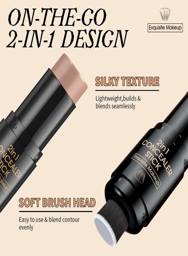 W3W Cream Bronzer Stick - 2 In 1 Cream Contour Stick with Built-In Brush, Blendable Buildable Formula for a Natural, Matte Finish, Cool Toned Contour with Hydrating, Long Lasting, Warm Taupe (#04) - Image 3