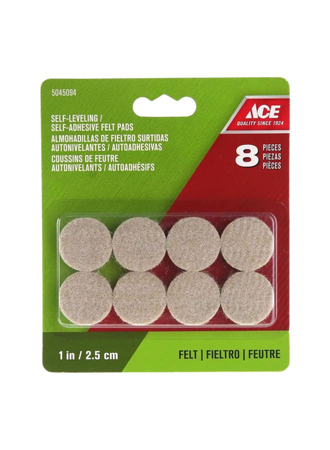 ACE Self-Adhesive Self-Leveling Round Protective Felt Pads Beige 2.5cm - Image 1