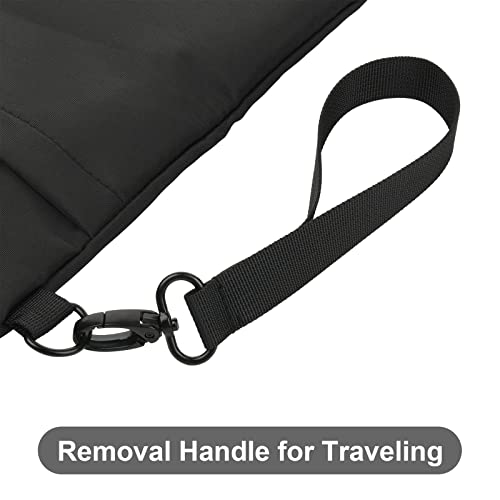 Homakover Book Sleeves with Zipper, Travel Book Protector Pouch for Paperbacks & Hardcover Books, Book Covers Bags Carry Case with Front Pocket and Handle Strap for Book Lovers, Washable (2 Pcs, Black) - Image 5