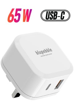 blupebble 2-Port PD GaN Fast Charger 65W Dual Port USB C Charger Plug, Type C PD Adapter Travel Charger Plug  - Image 1