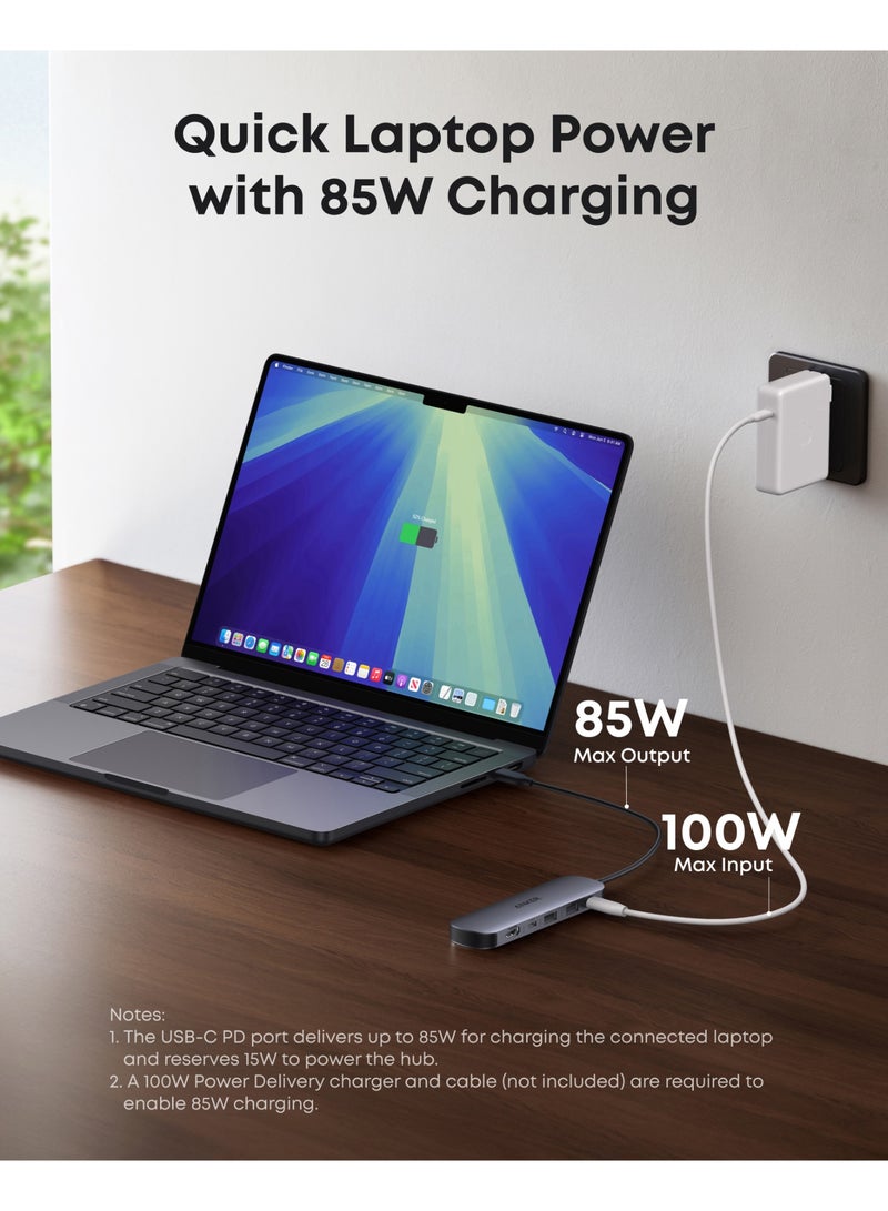 Anker USB C Hub, 7-in-1 Multi-Port USB Adapter for Laptops, 4K@60Hz USB C to HDMI Splitter, 100W Max Power Delivery, 3xUSBA & C 3.0 Data Ports, SD/TF Card, for Type C Devices (Charger Not Included) - Image 5