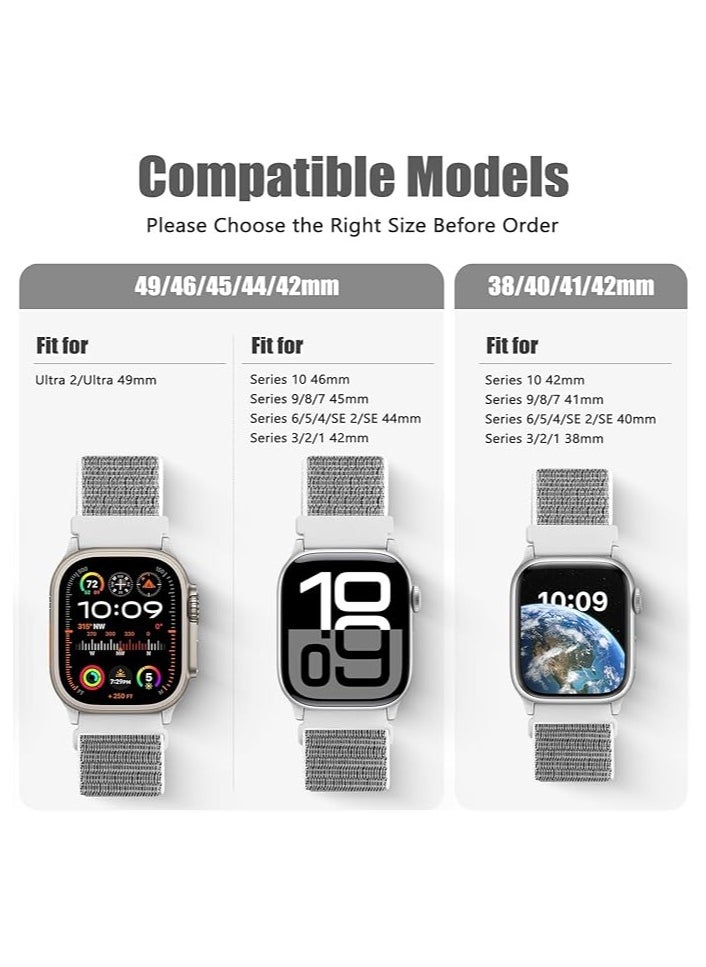 Generic - Nylon Strap Compatible with Apple Watch Ultra 2 (2024) Bracelet 49mm 45mm 44mm 42mm Men Women, Adjustable with Metal G-Hook Straps for iWatch Ultra 2/Ultra Series SE 9/8/7/6/5/4 (Black and Grey) - Image 1