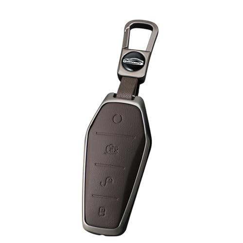 Ysbxitu 4 Buttons Smart Key Fob Cover with Keychain Fit for BYD Remote Key Shell Case Compatible with BYD Han Ev Tang Dm Qin Plus Song ProMAX Yuan ATTO 3 Dolphin Key Sleeve Key HolderB Brown - Image 1