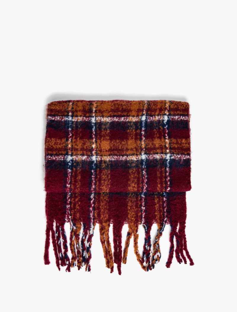 KOTON Tasseled Detail Scarf Plaid - Image 2