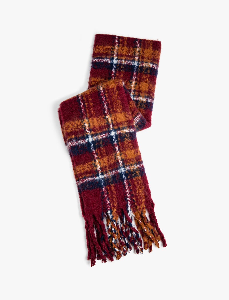 KOTON Tasseled Detail Scarf Plaid - Image 1