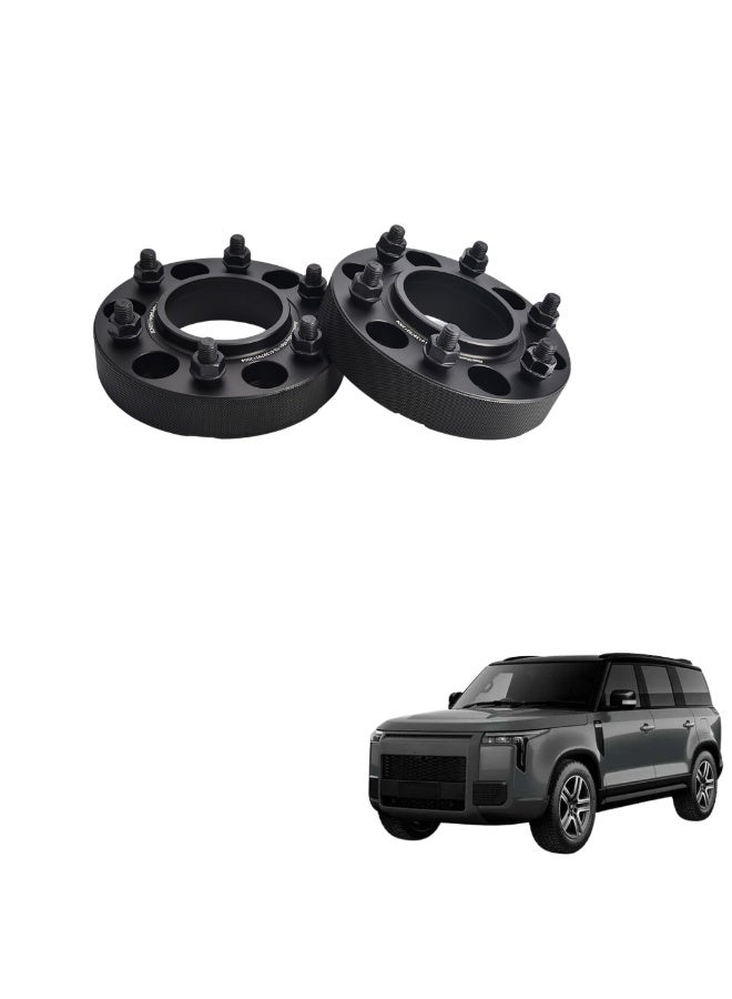 موتور فيت فواصل عجلات MOTOR FIT مقاس 25 مم (موصى بها للعجلات الأمامية) لدراجة Rox 01 موديل 2021 وما بعدها (مجموعة من قطعتين) | طقم فواصل من الألومنيوم المطروق 6061-T6، مركزي المحور 5x120 | مسامير M14x1.5 | أسود مؤكسد صلب - Image 1