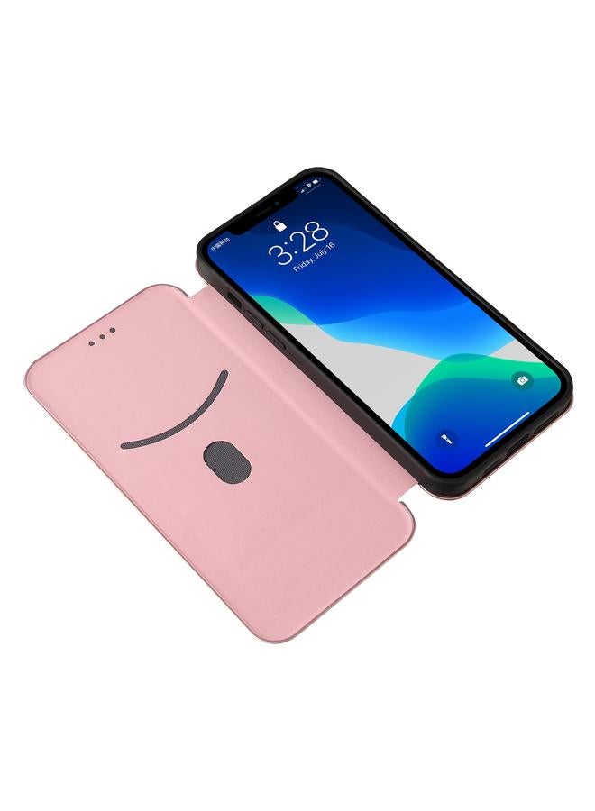 اس-توب جراب لهاتف iPhone 13 مصنوع من ألياف الكربون مع قلاب أفقي من مادة TPU + PC + جلد PU مع فتحة للبطاقات - Image 5