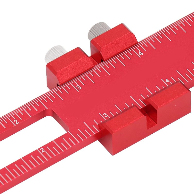 6 Inch Aluminum Alloy Woodworking Scribing Ruler Adjustable Sliding Lock for Accurate Measurements - Image 3