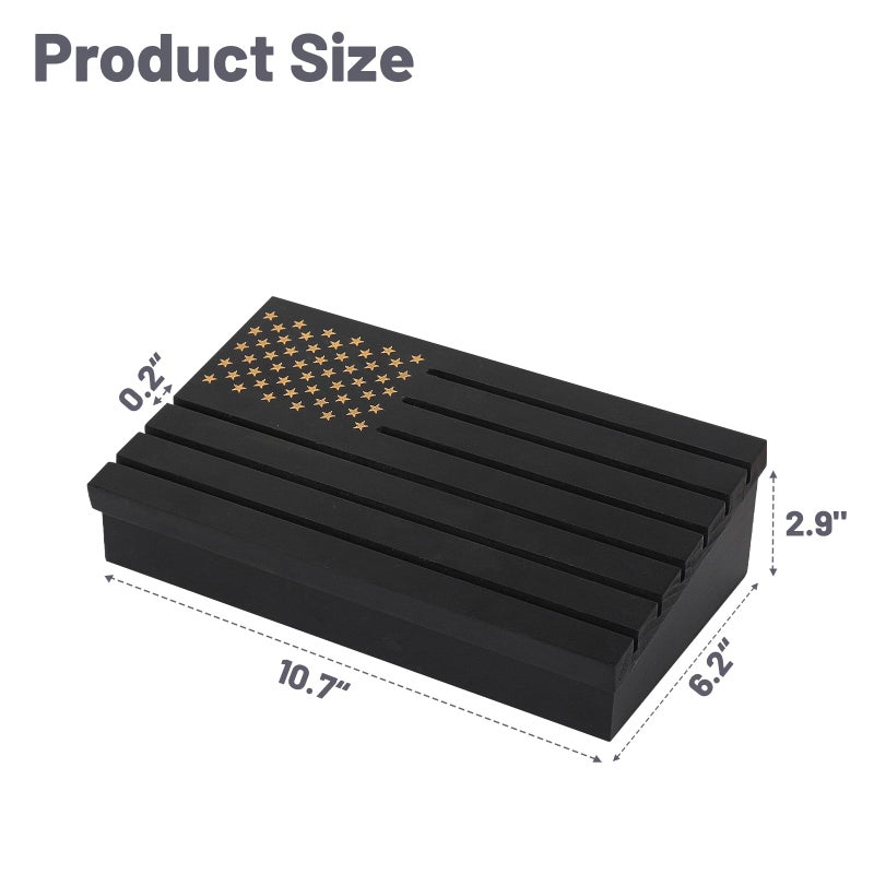 Samplife Challenge Coin Display Case Military Coins Rack Holder Army Coins Display Stand Shelves 6 Rows With Removable Lid American Flag Coins Storage Box - Image 4