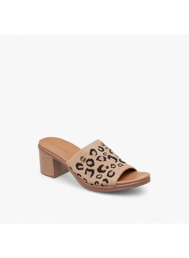 Le Confort Women Textured Slip-On Sandals with Block Heels