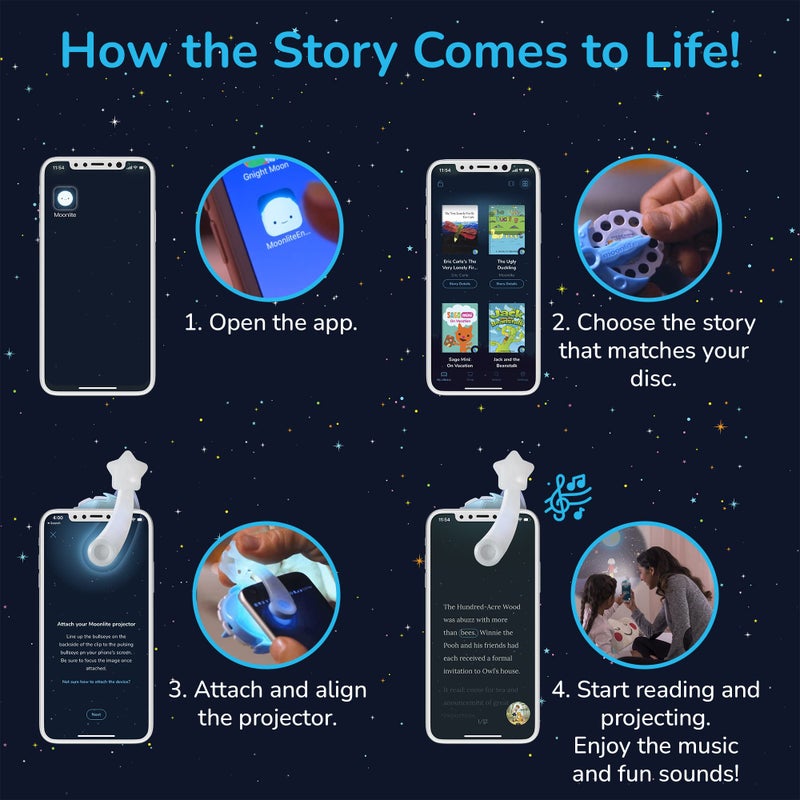 Moonlite Moonlite Storytime Frozen Babysitting The Troll Tots Storybook Reel, A Magical Way to Read Together, Digital Story for Projector, Fun Sound Effects, Learning Gifts for Kids Age 1 Year and Up  - Image 5