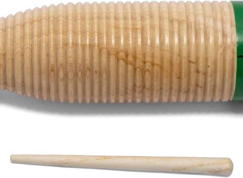 TIGER GUI7-NT Wooden Fish Guiro with Wooden Scraper/Beater - School Percussion Instrument - Image 2