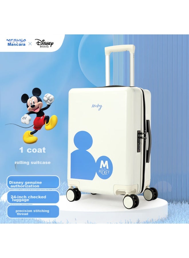Mesuca X Disney Luggage, Student Uni Password Suitcase, Large Capacity, Spinner Wheels, Check-in Suitcase, 24 Inches - Image 1