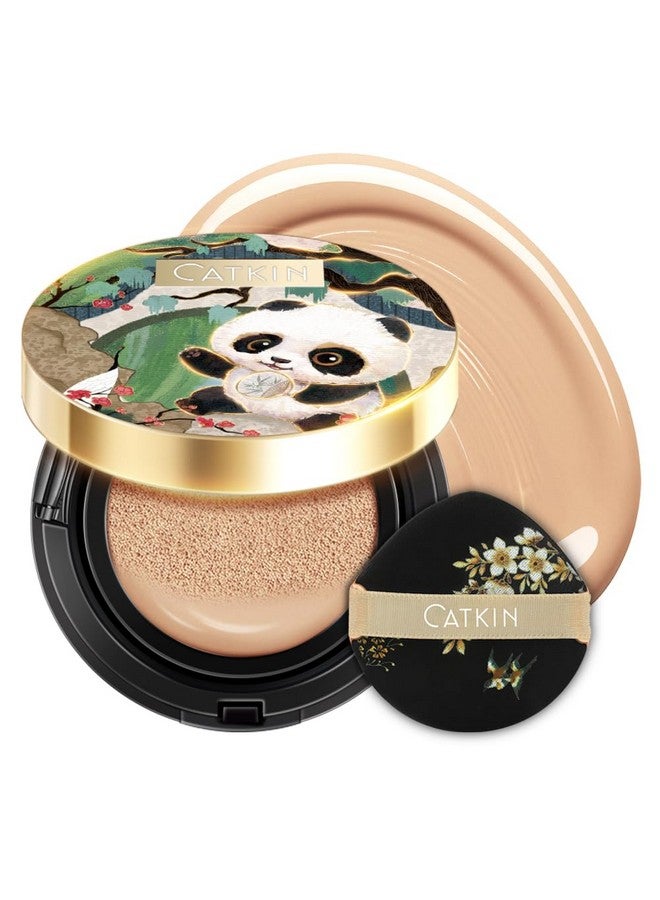 CATKIN Panda Land Full Coverage Cushion Fondation Breathable Hydrating Nourishing Poreless Face Makeup Save For Sensitive Skinsheer Finish (C03 Medium Beige) - Image 2