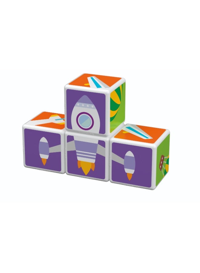 Geomag Magicube Printed Transport w/ Magnetic Cubes and Cards 7pcs Magnet Toys Building Construction for Children STEM Creativity Imagination, Recreational Conventional Educational Made in Switzerland - Image 1