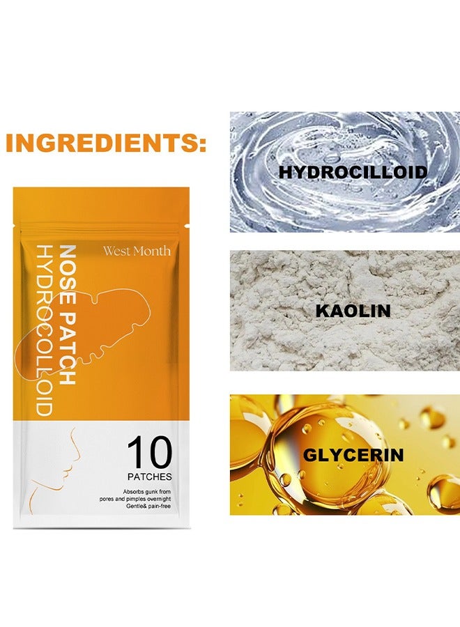 القمر الغربي Nose Patch Hydrocolloid - شريط تطهير المسام لمسام الأنف والبثور والبثور والزيوت - شرائط المسام الليلية لامتصاص حب الشباب لزجة الأنف 10 بقع - Image 5