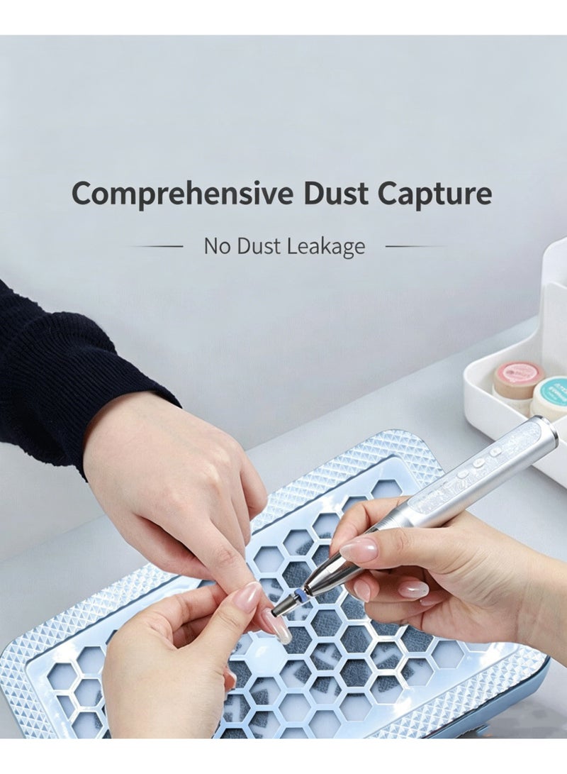 Dual-Fan Nail Dust Collector: USB-Powered, Honeycomb Multi-Port Cooling & Detachable Filter, Gold/Silver Chrome Panel, Professional Dust Extractor for Nail Drilling, Filing & Polish Removal, Suitable for Nail Salons, Beauty Centers, Nail Training Schools, Press-On Nail Workshops, and Home DIY - Image 2