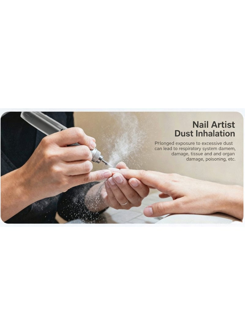 Dual-Fan Nail Dust Collector: USB-Powered, Honeycomb Multi-Port Cooling & Detachable Filter, Gold/Silver Chrome Panel, Professional Dust Extractor for Nail Drilling, Filing & Polish Removal, Suitable for Nail Salons, Beauty Centers, Nail Training Schools, Press-On Nail Workshops, and Home DIY - Image 3