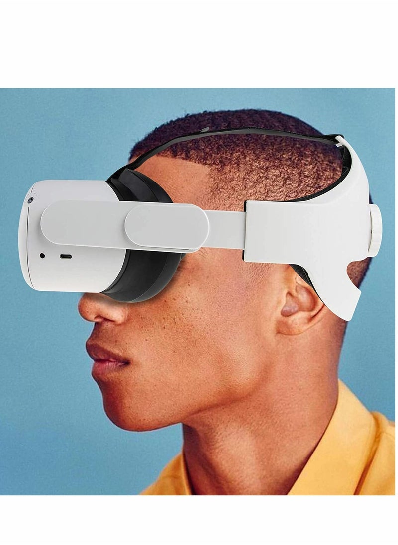Y&D - Head Strap Compatible for Oculus Quest 2 Replacement Elite Adjustable Comfortable with Cushion Reduce Pressure (White) - Image 1