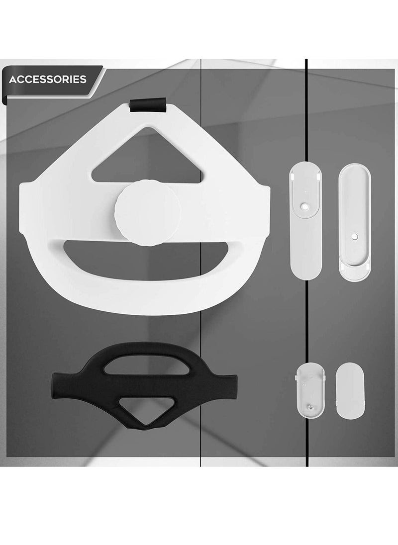 Y&D - Head Strap Compatible for Oculus Quest 2 Replacement Elite Adjustable Comfortable with Cushion Reduce Pressure (White) - Image 1