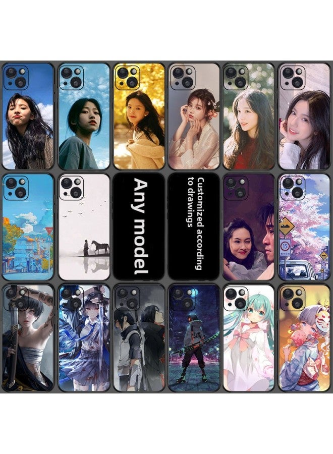 Glass Mobile Phone Shell Picture Printing To Picture Making Iphone14 Full Covering Mirror Apple 13 Photo Film 15pro-Color:IMD Laser Shell-Customized-Applicable Model:iphone13 Mini