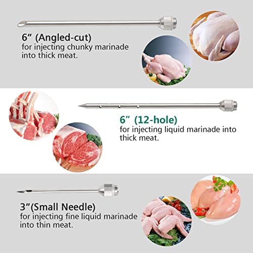 Ofargo Meat Injector - 3 Needles for Smoking Meats, Beef, Turkey; 2-Oz Marinade Injector Syringe; User Manual Included - Image 4
