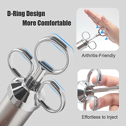 Ofargo Meat Injector - 3 Needles for Smoking Meats, Beef, Turkey; 2-Oz Marinade Injector Syringe; User Manual Included - Image 2
