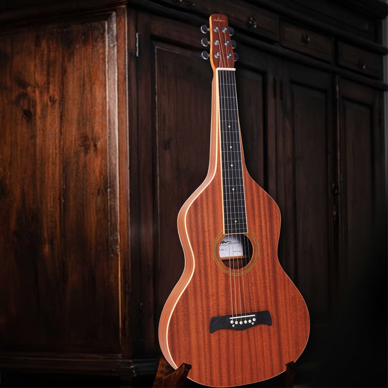 ADM TG-A8 Hawaiian Weissenborn Acoustic Lap Steel Guitar - Teardrop & Ddrop Designs - Image 5