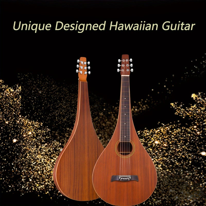 ADM TG-A8 Hawaiian Weissenborn Acoustic Lap Steel Guitar - Teardrop & Ddrop Designs - Image 2