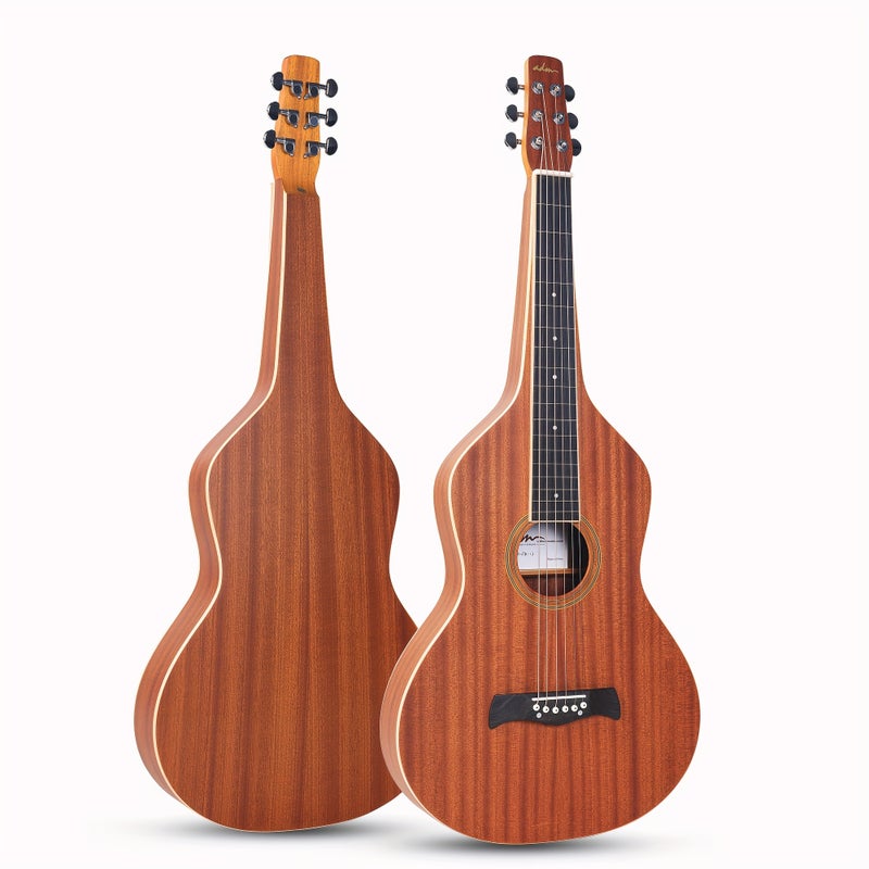 ADM TG-A8 Hawaiian Weissenborn Acoustic Lap Steel Guitar - Teardrop & Ddrop Designs - Image 4