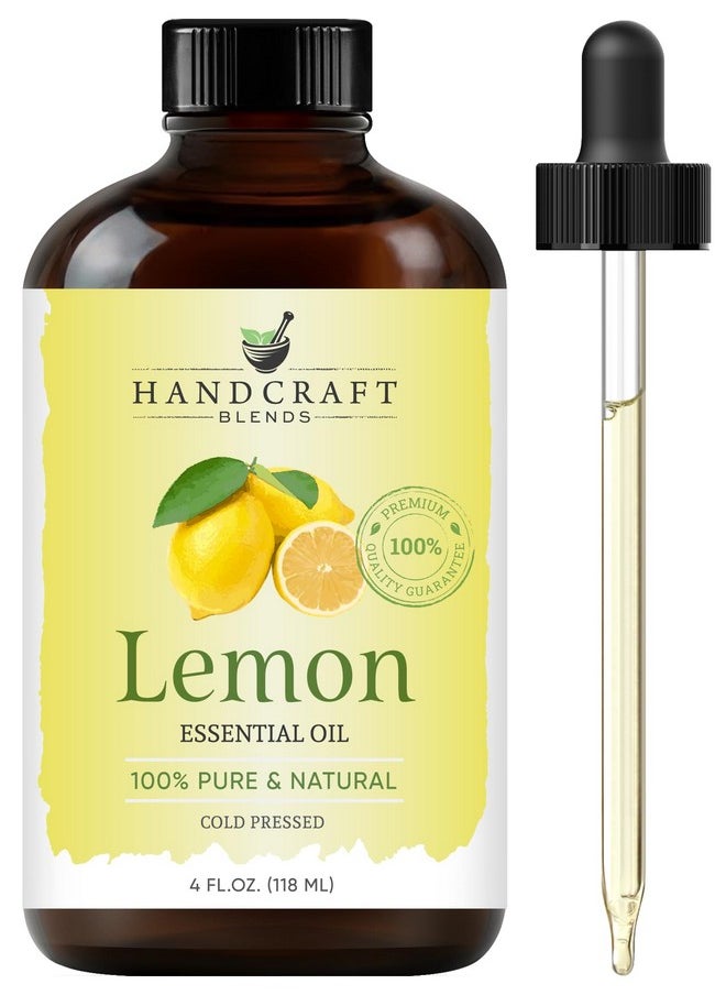 handcraft Blends Lemon Essential Oil Huge 4 Fl Oz 100% Pure And Natural Premium Grade With Glass Dropper  - Image 1