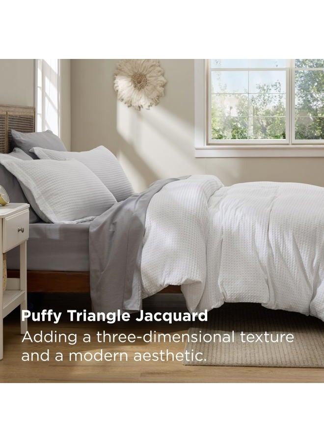 Bedsure Luxury Waffle Duvet Cover King Size - Textured Duvet Cover Set, Soft, Breathable Bedding Set (104"x90") with 2 Pillow Shams for All Season, Pure White, Comforter Not Included - Image 4