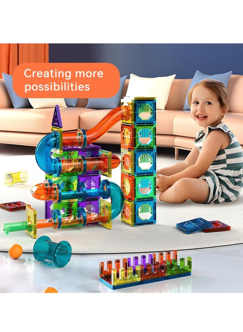 Loquat Magnetic Toys Building Block Set With Storage Box  Magnetic Tiles 158 PCS Building Blocks Magnet Toys for Kids Early Educational Building Toys Set 3D Magnet Puzzles Stacking Blocks for Boys Girls Set - Image 2