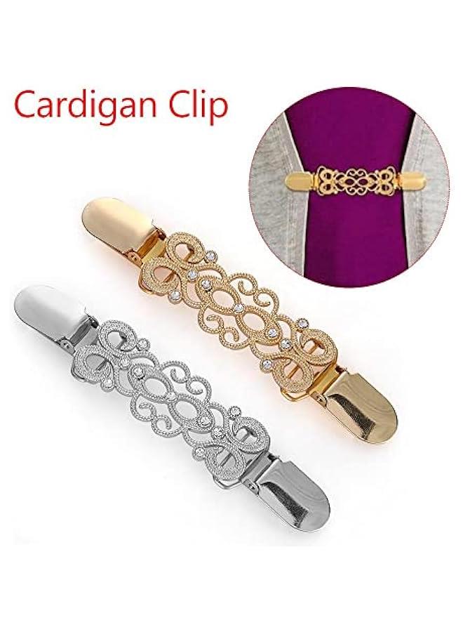 4Pcs Retro Cardigan Clip for Women Sweater Blouse Shawl Clips Shirt Collar Clasps Charm Accessories - Image 5