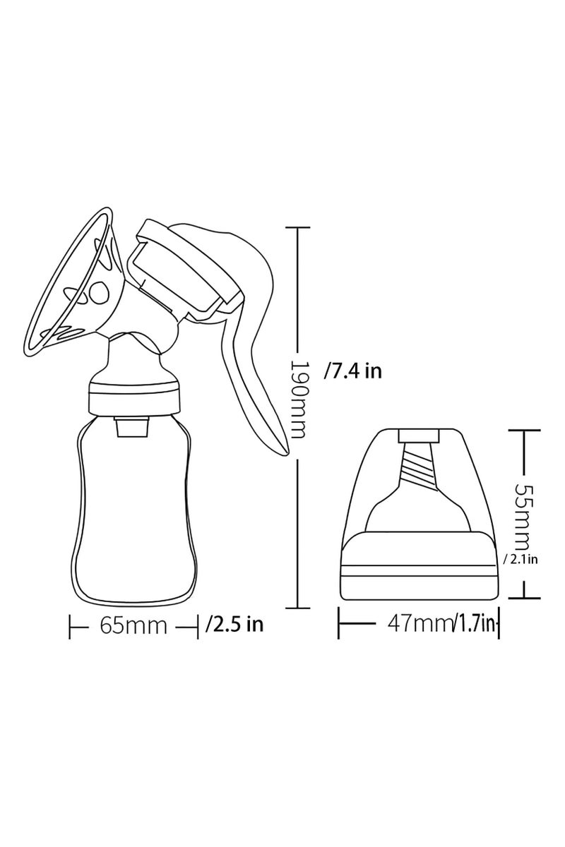 فلوشرينيك مضخة الثدي اليدوية, مضخة السيليكون اليدوية للرضاعة الطبيعية, صغيرة المحمولة اليدوية حليب الثدي Catcher, مضخات الطفل تغذية والاكسسوارات, أبيض, هدايا يوم الأم, السفر مضخة الثدي المحمولة - Image 2
