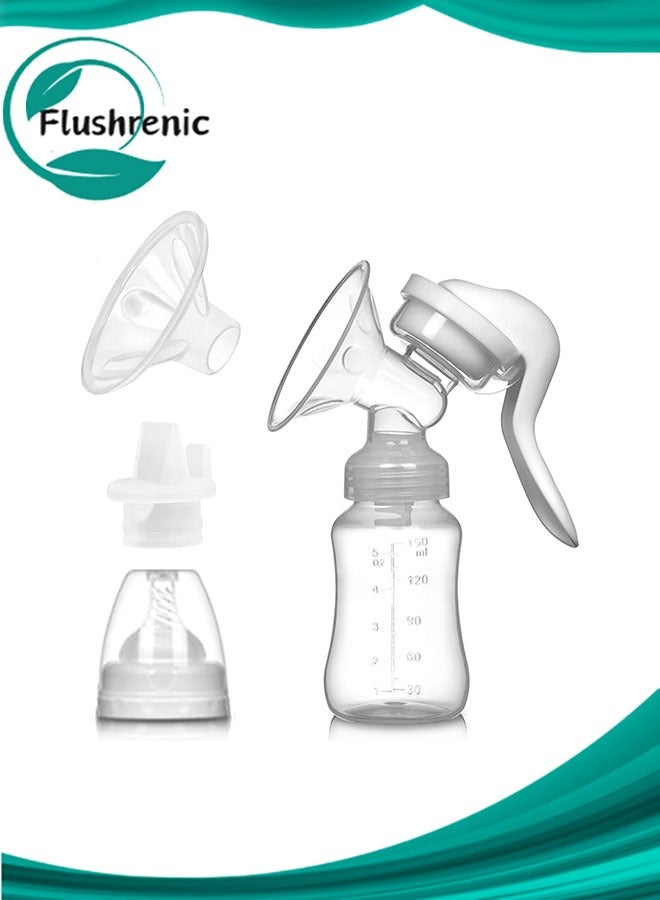 فلوشرينيك مضخة الثدي اليدوية, مضخة السيليكون اليدوية للرضاعة الطبيعية, صغيرة المحمولة اليدوية حليب الثدي Catcher, مضخات الطفل تغذية والاكسسوارات, أبيض, هدايا يوم الأم, السفر مضخة الثدي المحمولة - Image 1