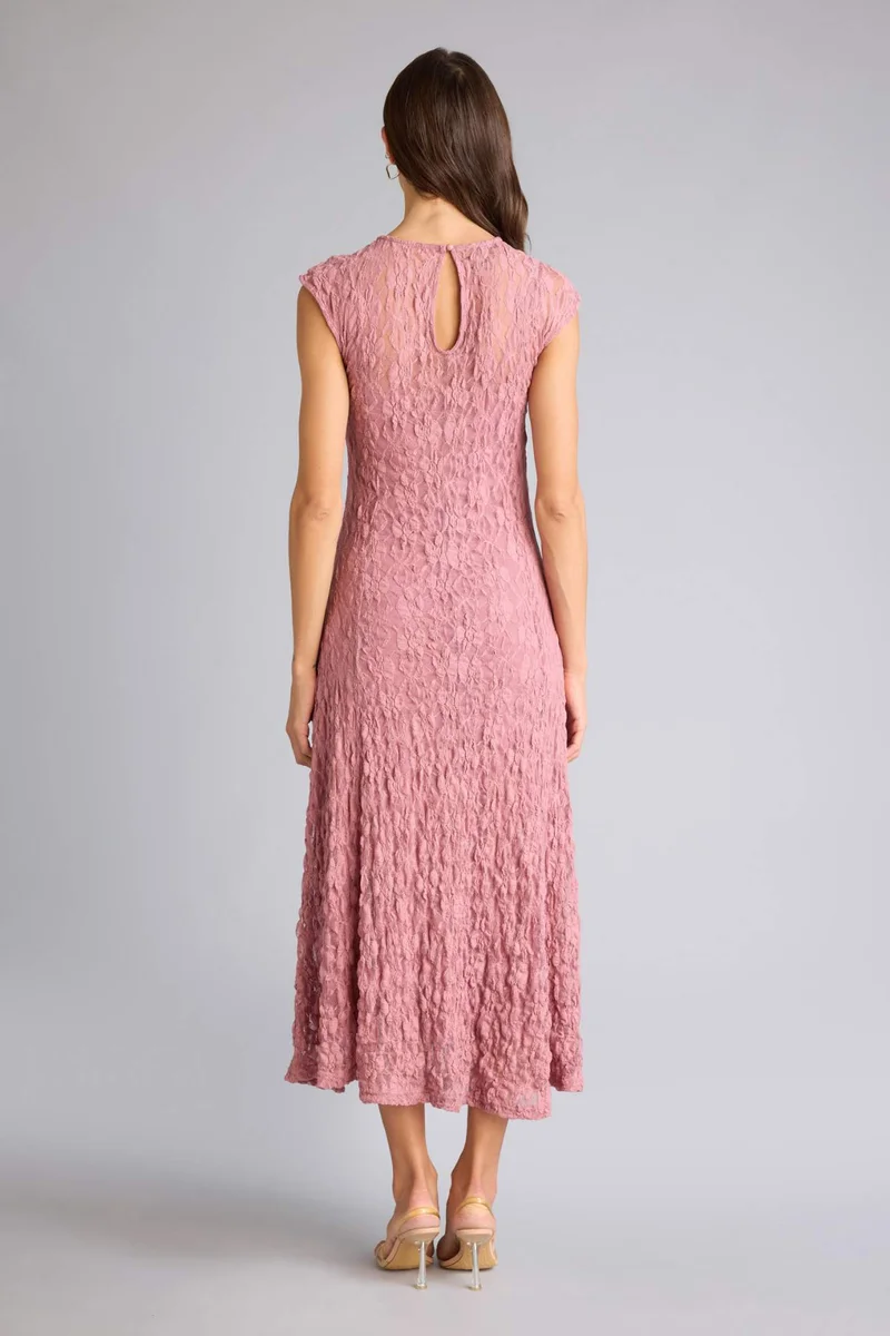 Defacto  Slim Fit Crew Neck Lace Sleeveless Maxi Dress for Women | Best Price UAE