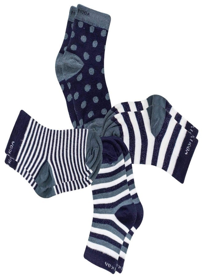 Neska Moda Baby Boys & Girls 4 Pair Striped Ankle Socks For 1 To 3 Years - Image 5