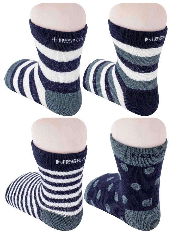 Neska Moda Baby Boys & Girls 4 Pair Striped Ankle Socks For 1 To 3 Years - Image 2