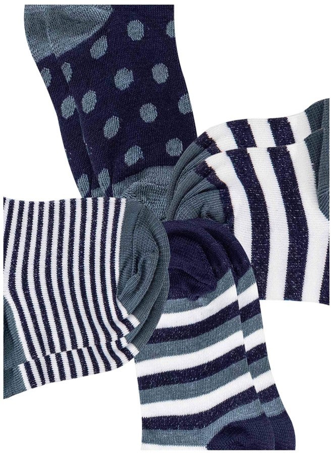 Neska Moda Baby Boys & Girls 4 Pair Striped Ankle Socks For 1 To 3 Years - Image 4